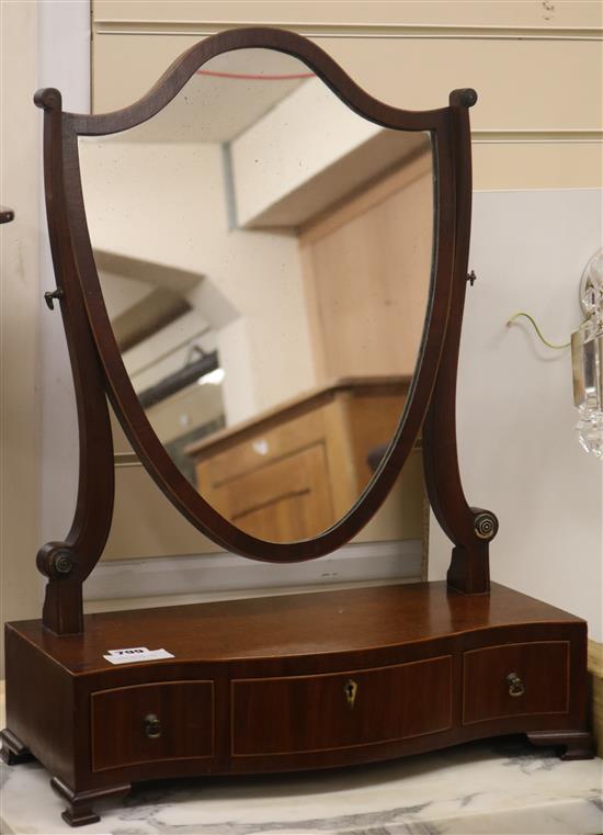 A mahogany toilet mirror W.46cm